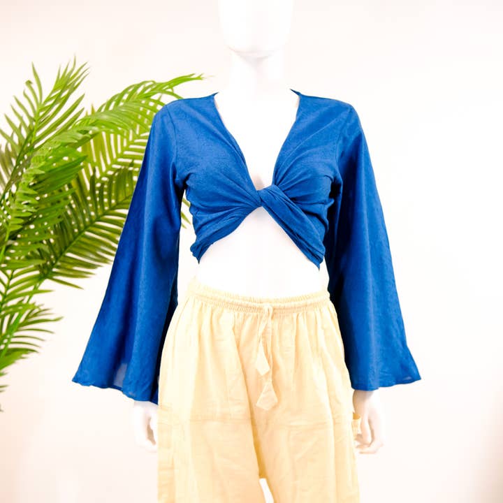 Karma Nepal Crafts - Wholesale Blouse - Women's - Bamboo Cotton Solid Wrap Top7