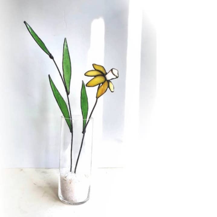Decoración de narcisos de vidrieras para ventanas, regalo del día de la madre para venta al por mayor de mARTaart