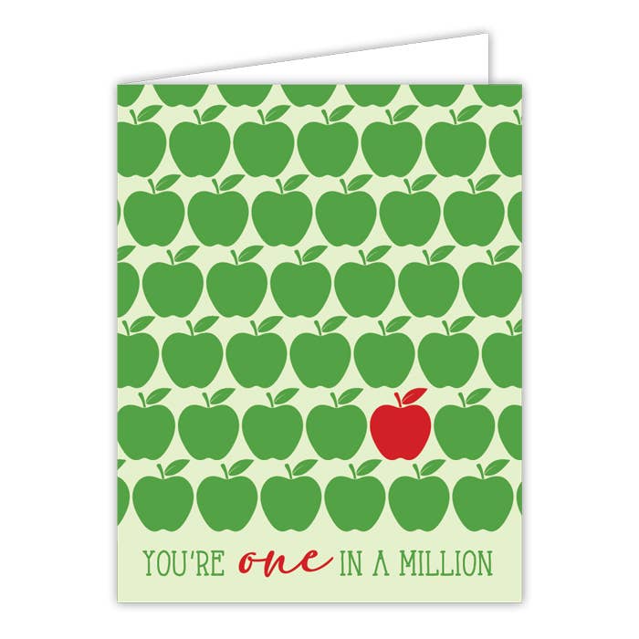 You're One in a Million Green Apples Greeting Card for wholesale by RosanneBeck Collections