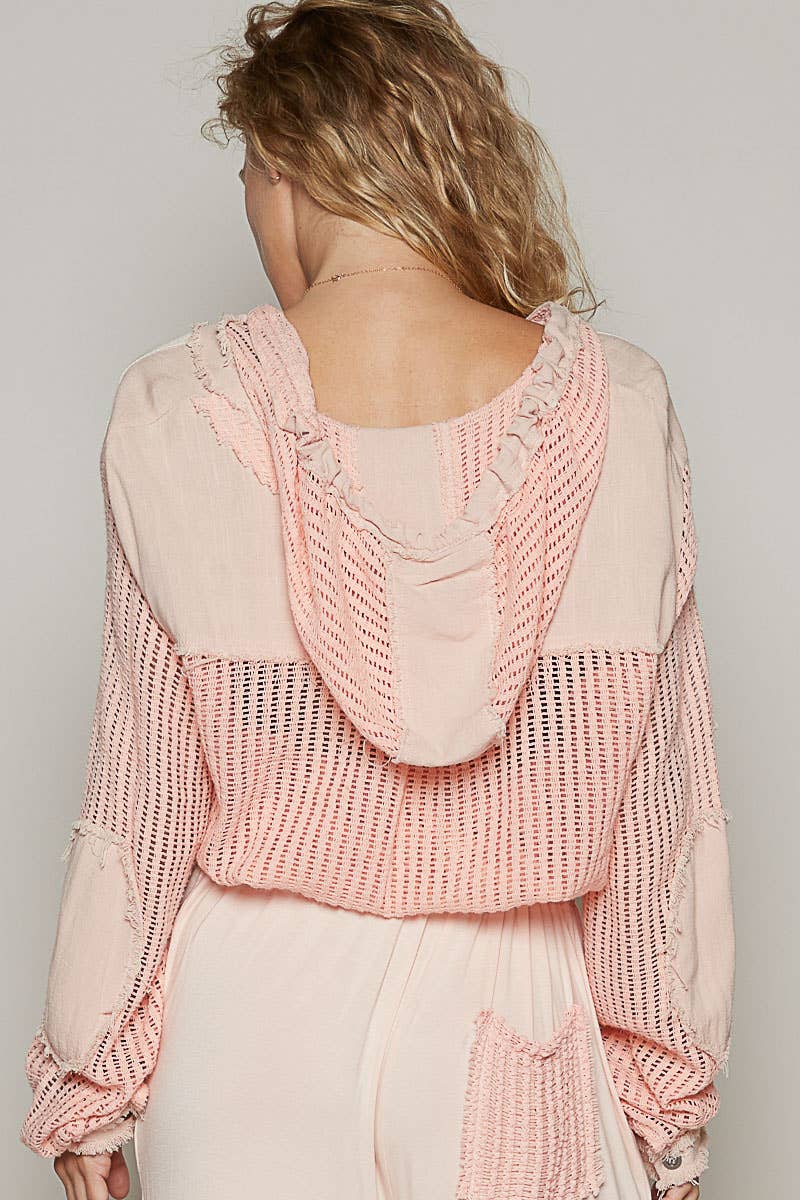 Pol Clothing - Vente Chemise à col boutonné – femme - Vente de chemise à capuche ouverte avec boutons et poches avant.12