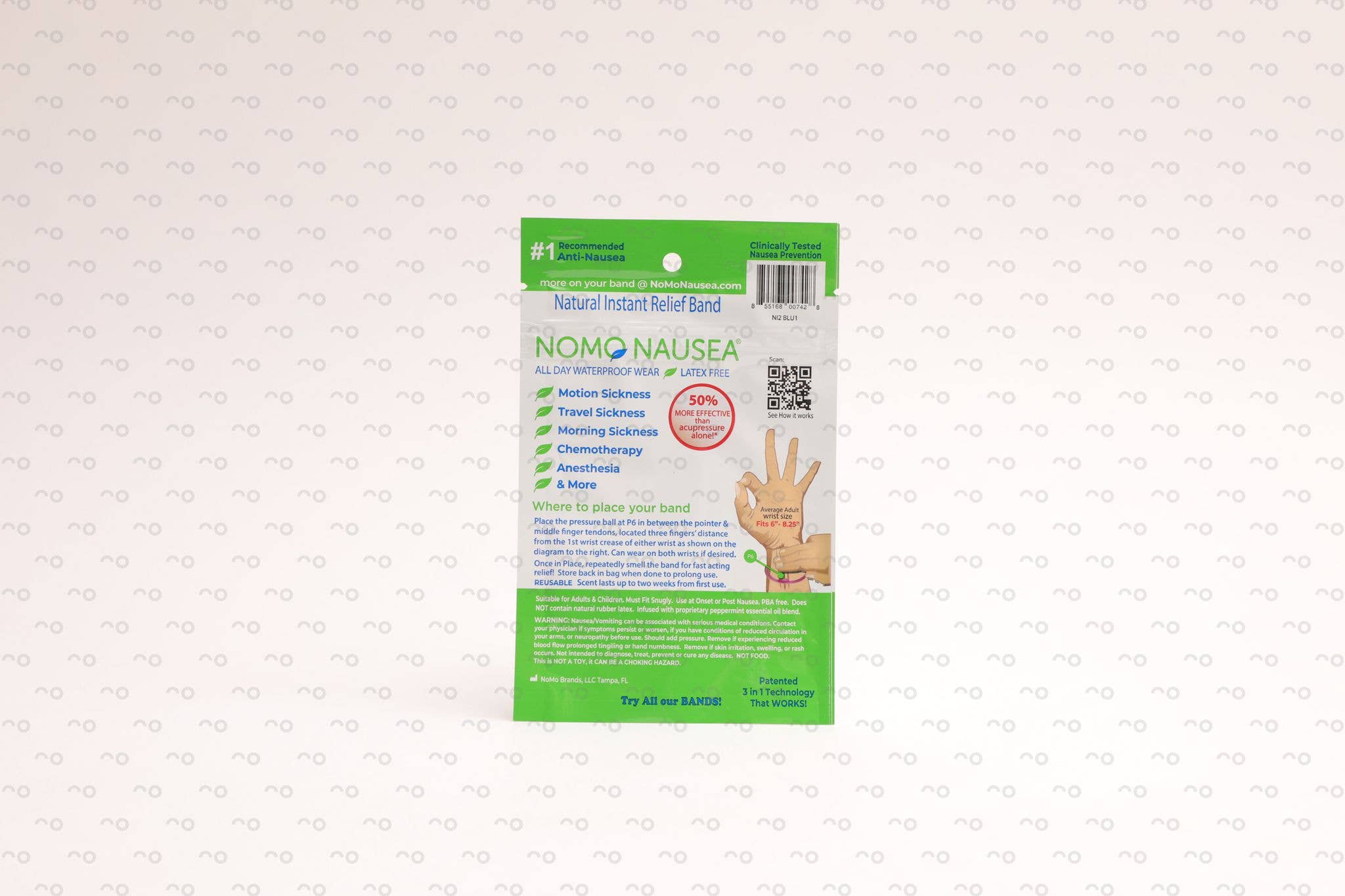 NoMo Nausea – wholesale Anti-nausea/acupressure bracelet – NoMo Nausea 50 Cnt Bundle, single Large Black bands2