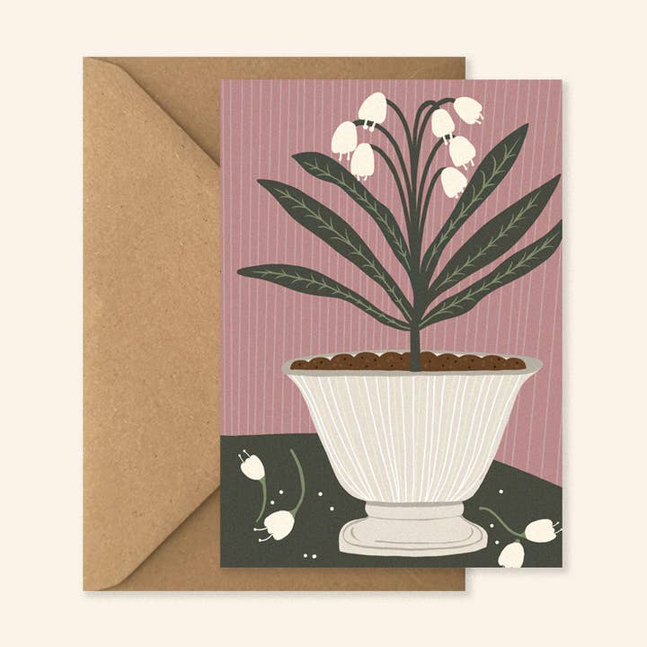 Carte de vœux rose de la série Wedgwood pour la vente par Kiran Ravilious