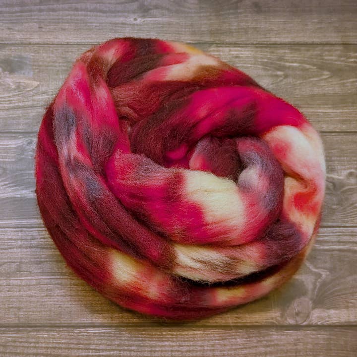 Hand Dyed Fiber in Colorway: Warm Heart for wholesale by Lauritzen Dyed Fibers