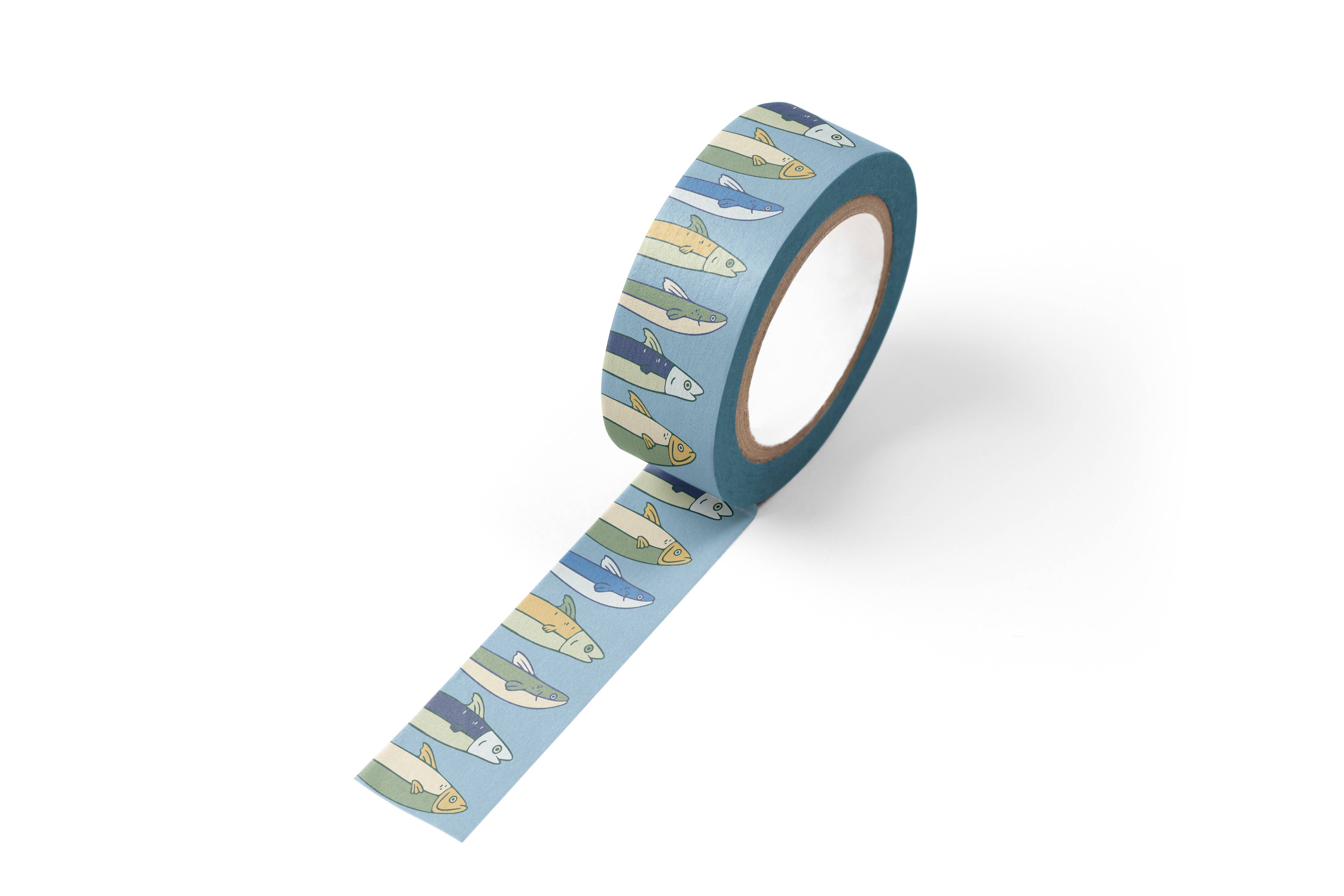 Ruff House Print Shop – Fita Washi por atacado – Fita Adesiva Fishy Washi1