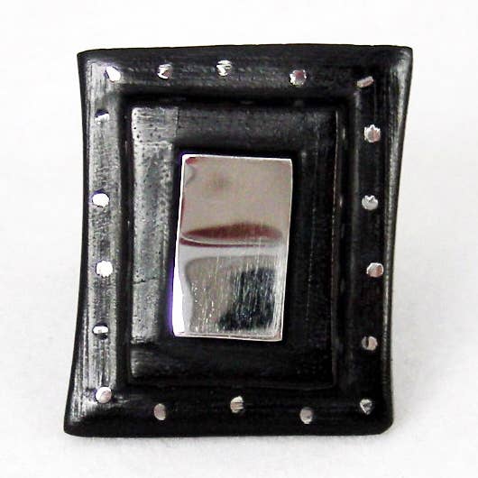 Wood and stainless steel Ring asst sizes. for wholesale by Erik & Mike