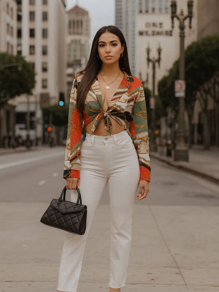 Zugeschnittenes Oberteil mit Herbstmotiv für den Großhandel von WFFS