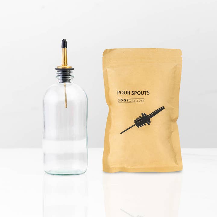 A Bar Above - Wholesale Bar Tool - Pour Spouts, Set of 6 Bottle Pourers - Gold3