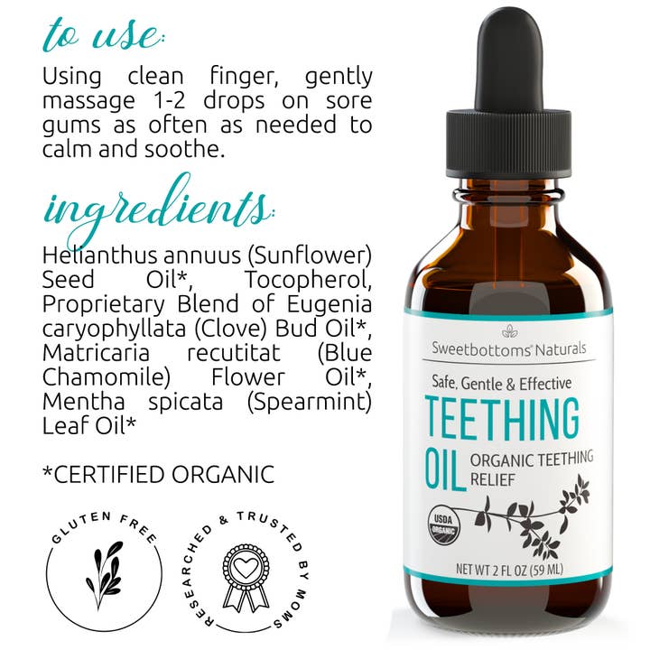 Sweetbottoms Naturals - Wholesale Teether (Not Clip-On) - Baby - Organic Teething Oil for Immediate Relief2