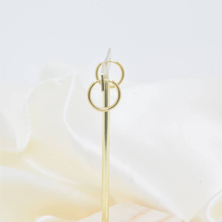 Kapyco - Wholesale Dangle Earrings - Mini steel hoop earrings - BO1002273