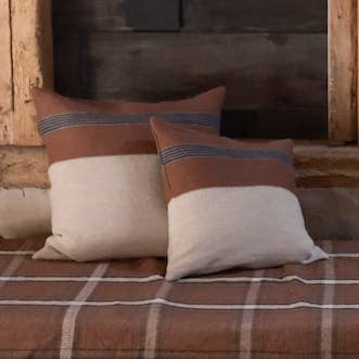 Sienna pudebetræk Brun 50x50cm hør-uld for engroshandel hos Libeco Home