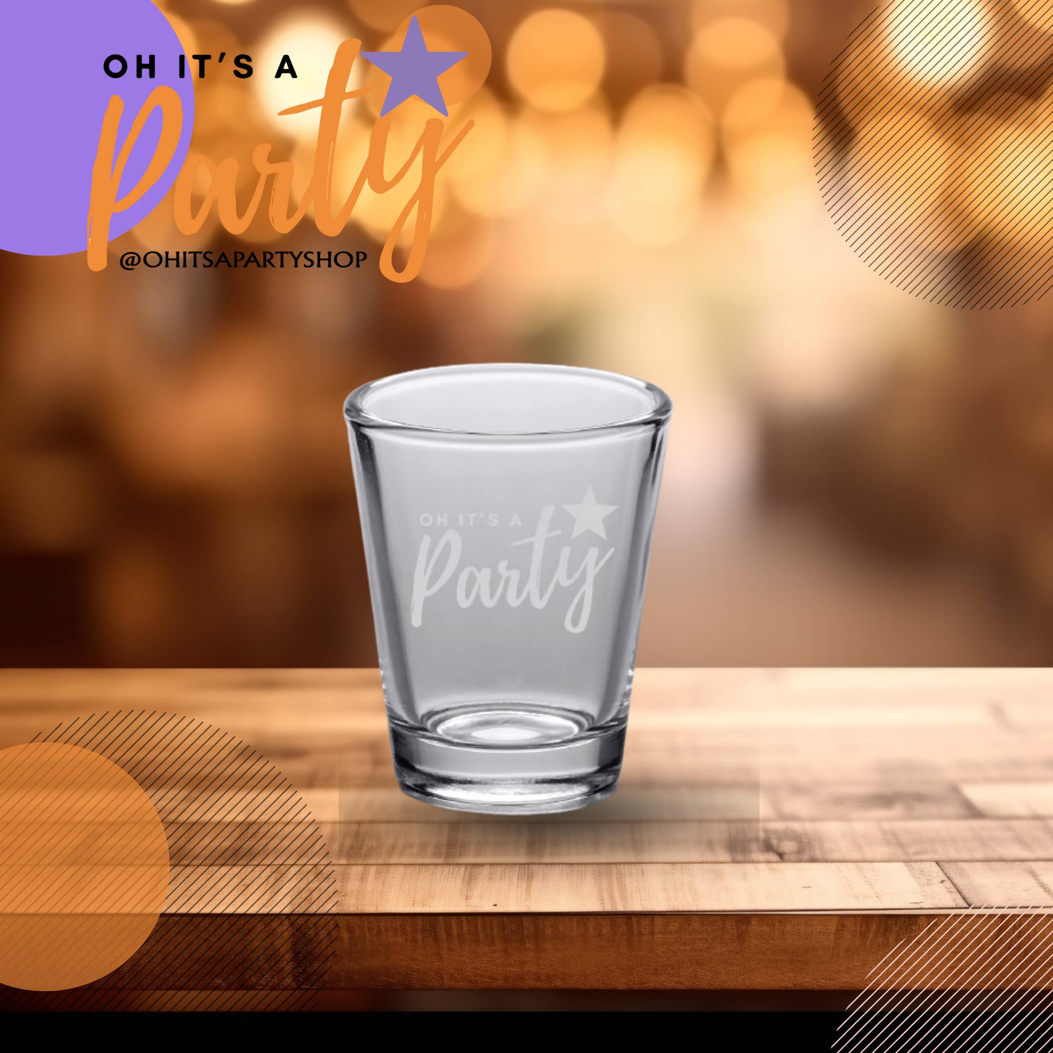 Oh It's A Party - Wholesale Shot glass - Your Logo Custom Etched 2oz shot glass