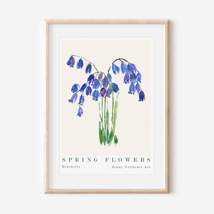 Flower Print Bluebell Print Spring Floral Print of Bluebell for wholesale by Jenny Vellacott