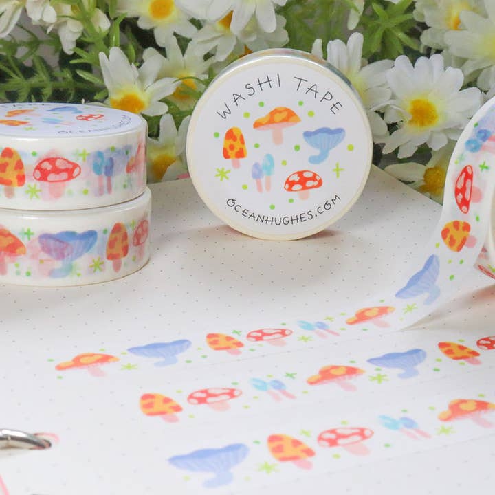 Mushroom Washi Tape for wholesale by Ocean Hughes