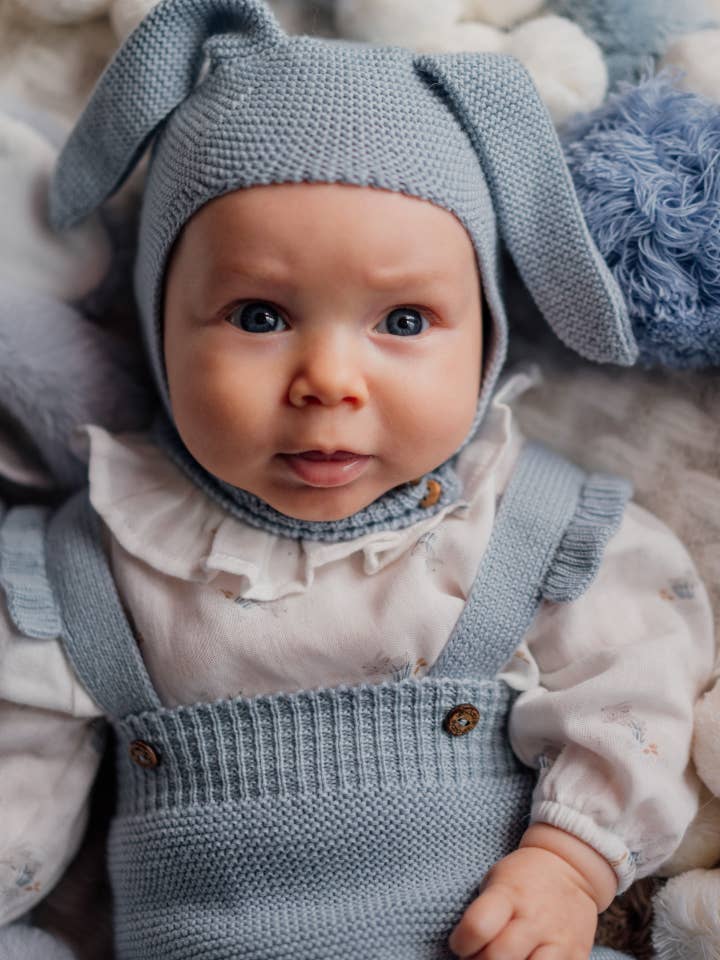 Shoulder straps shortie knitted in wool | DEAR BUNNY IN THE SNOW for wholesale by Wedoble: sustainable children's fashion