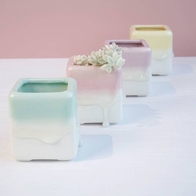 Springer Décor - Vendita all'ingrosso Vasi per piante - Vasi B quadrati smaltati gocciolanti4