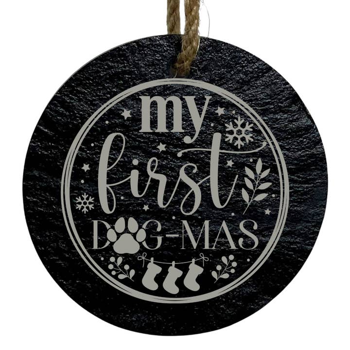 Beach, Cats & Wine – wholesale Prydnad – Min första hund-mas skifferprydnad - julprydnad