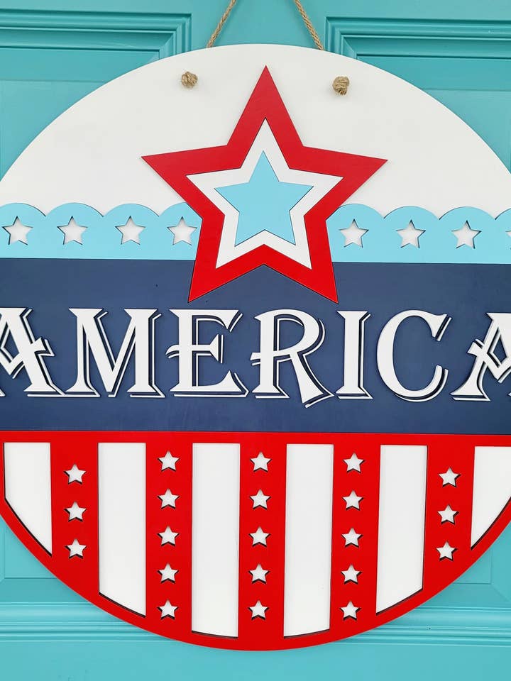 DIY America Door Hanger for wholesale by Teal Moon Creations