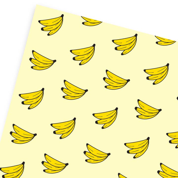 Yellow Bananas Gift Wrap - Birthday Wrapping Paper Sheets for wholesale by Old English Company