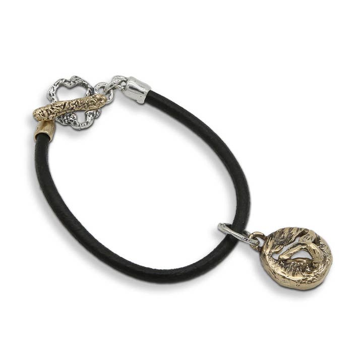 Bracelet unisexe avec breloque en forme de baleine en bronze - BA089BR pour la vente par Mandile Gioielli