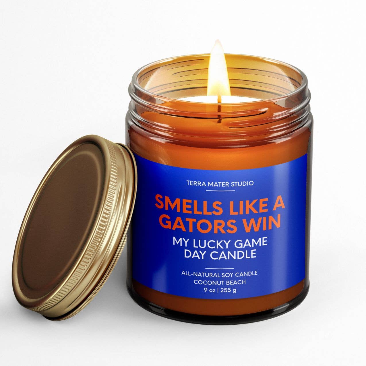Terra Mater Studio LLC - Wholesale Jar/Filled Candle - Smells Like A Gators Win Game Day Candle | Gators Merch2