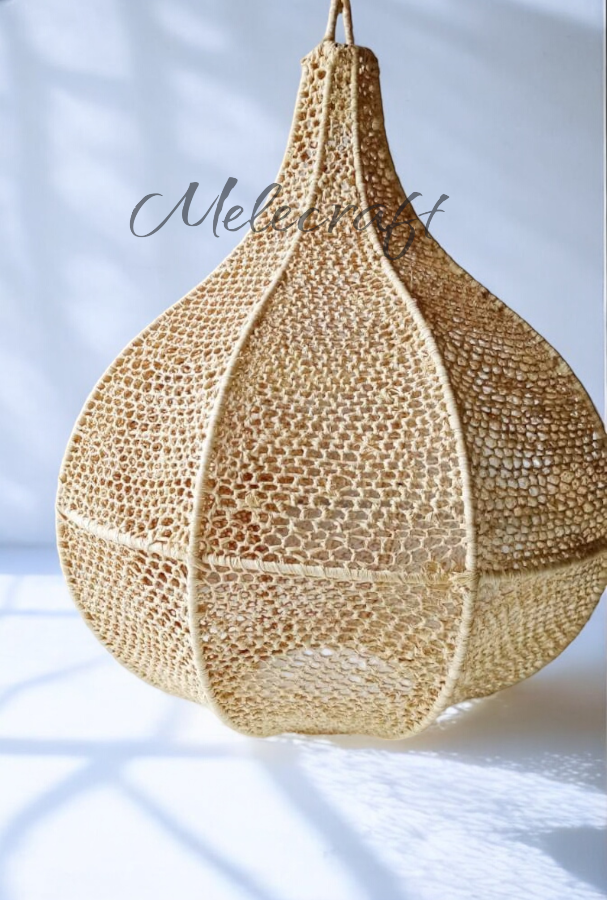 Melecraft - Wholesale Chandelier/Hanging Light - Moroccan Raffia Pendant Light – Boho Rattan Chandelier0