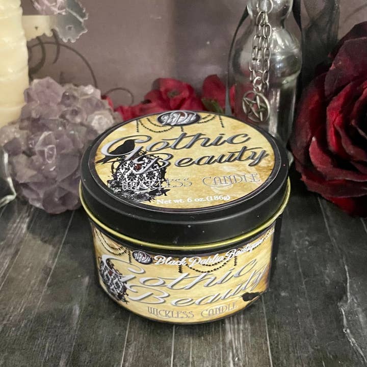 Black Dahlia Boutiques – Cera sólida por atacado – Vela Gothic Beauty Sem Vime2
