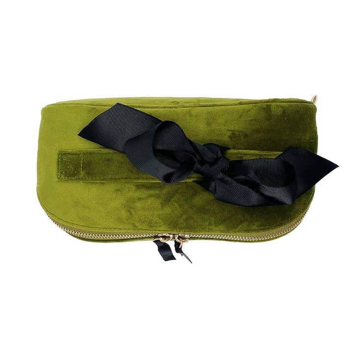Bag-All - Wholesale Makeup/Cosmetic Bag - Accordion Box Makeup & Toiletry, Green Velvet