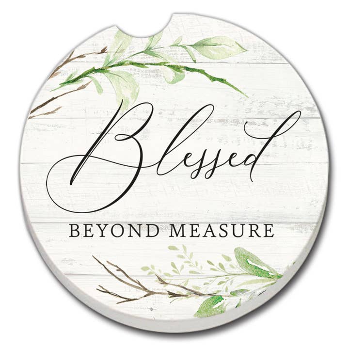 Blessed Beyond Measure 1 Pack Absorbent Stone Car Coaster for wholesale by Conimar Promotions