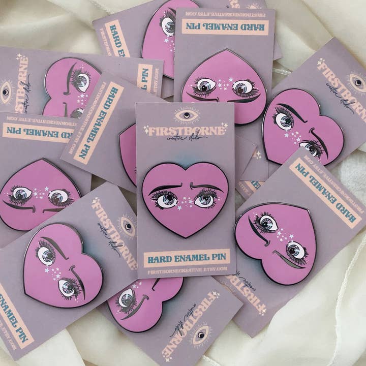 Love Interest Enamel Pins for wholesale by Firstborne Creative Studio