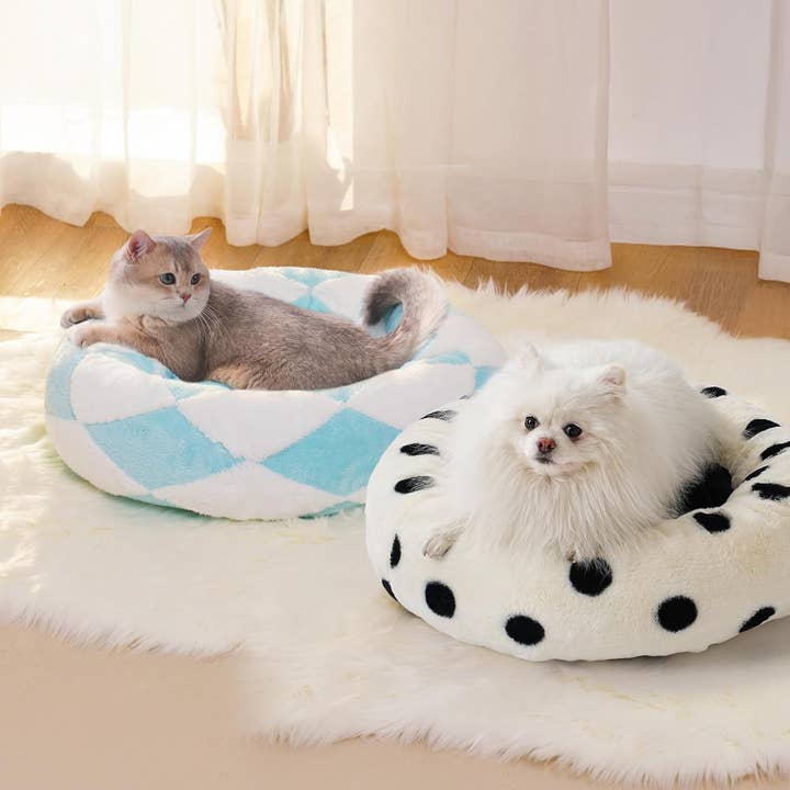 Robud & Mewoofun Official Store - Wholesale Pet Bed - Cat/Dog - Plush Cute Cat Bed Donut Small Dog Bed for Puppy and Kitten11