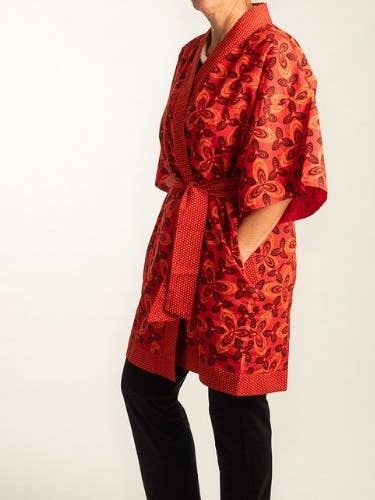 TUNIC Miss Butterfly, colorful patterned, straight cut for wholesale by apfelgrün zum Anziehen