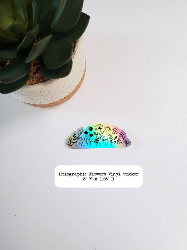Autocolante Vinil Flores Holográficas por atacado de Fig Tree Works