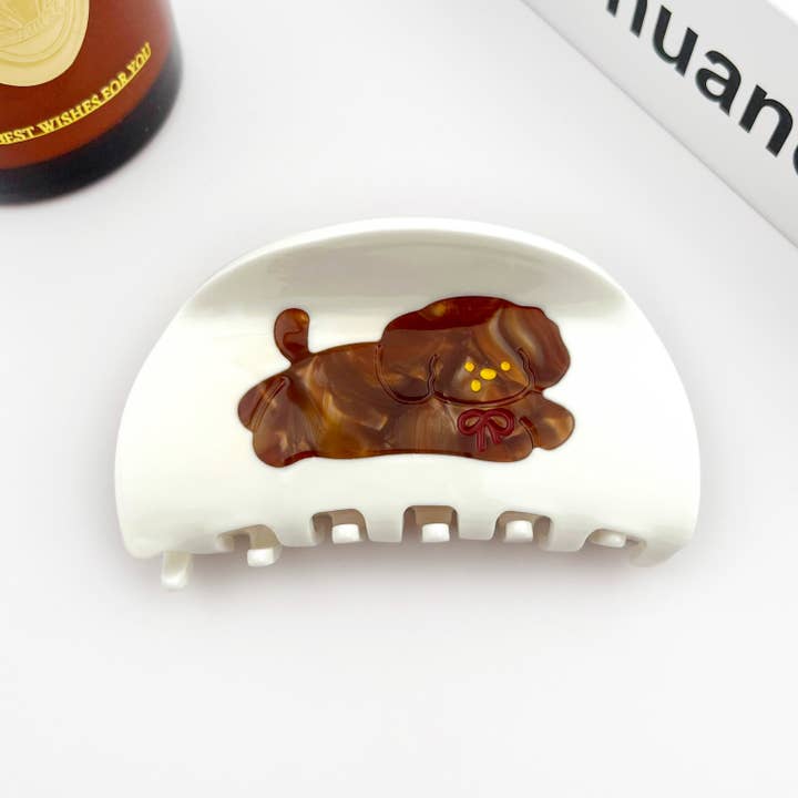 TheDivaSoap - Wholesale Hair Clip - Women's - Puppy Acetate Hair Claw Clip, Cute Animal Hair Clip