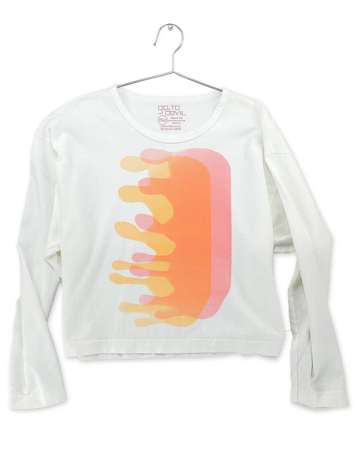 Blob Women's Heavyweight Long Sleeve Crop Tee for wholesale by Go To Devil