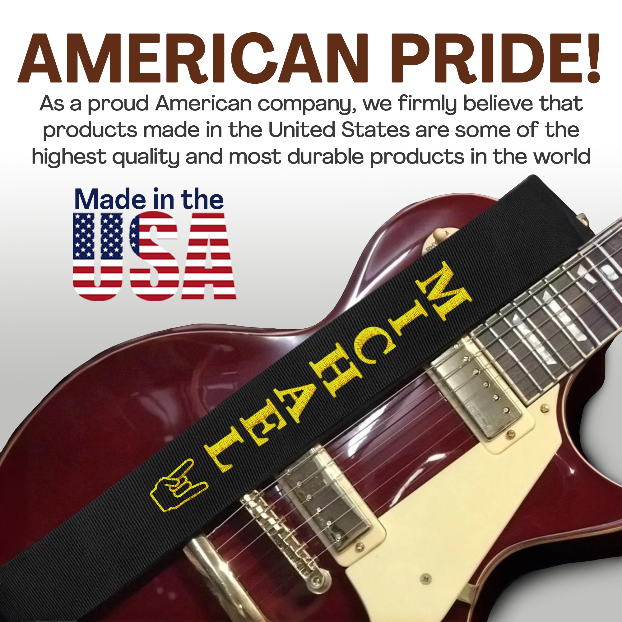 Gradzo - Wholesale Guitar strap – Unisex - Personalized 3" Black Guitar Strap5