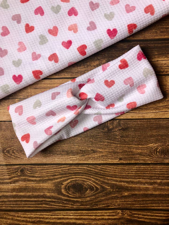 Valentine's Day Twist Headband for wholesale by South Coast Sewn