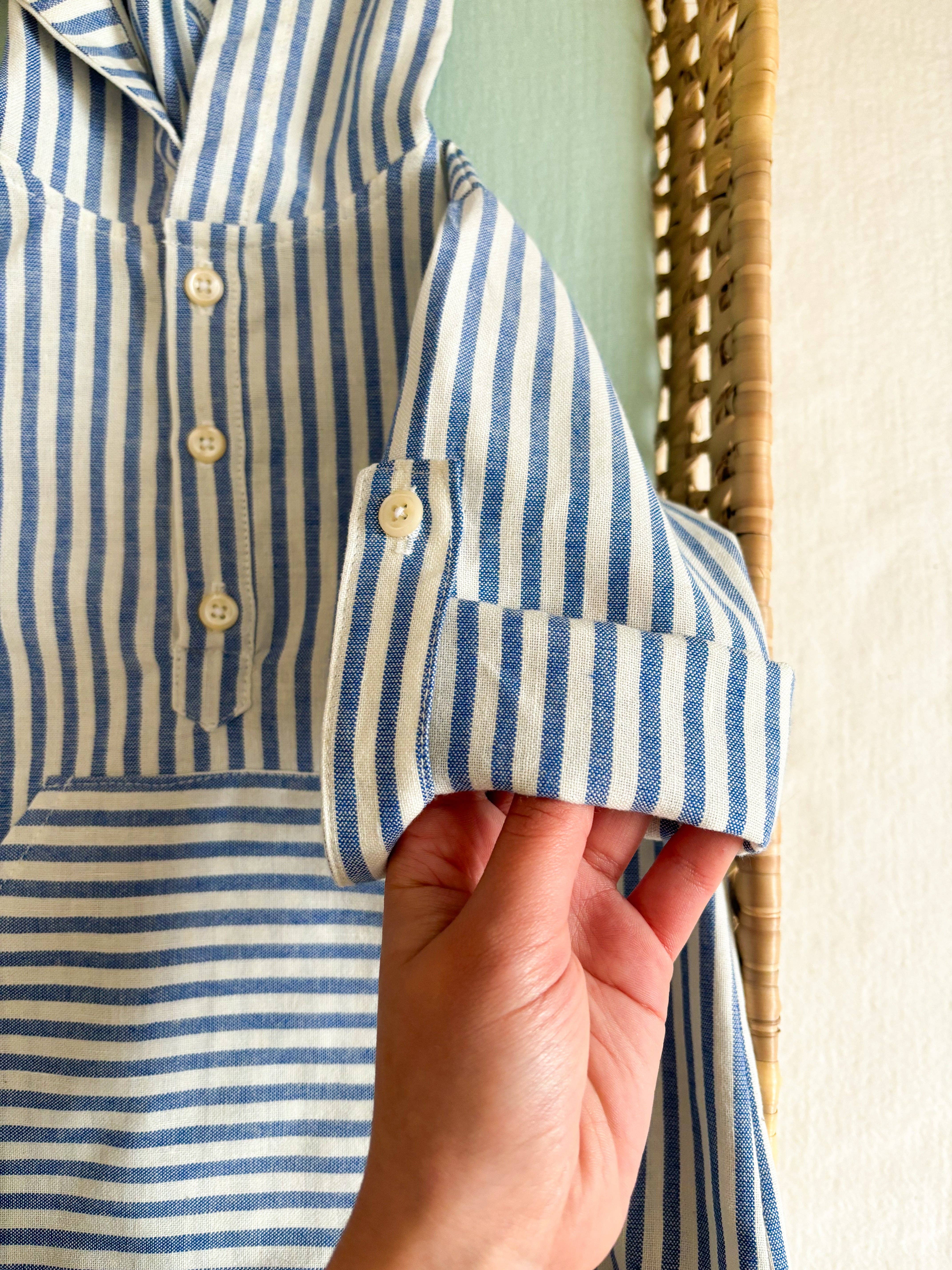 Maria Jasmim Baby & Child – wholesale Hoodie - Barn – Huvtröja med blåa ränder och uppvikbar ärm4