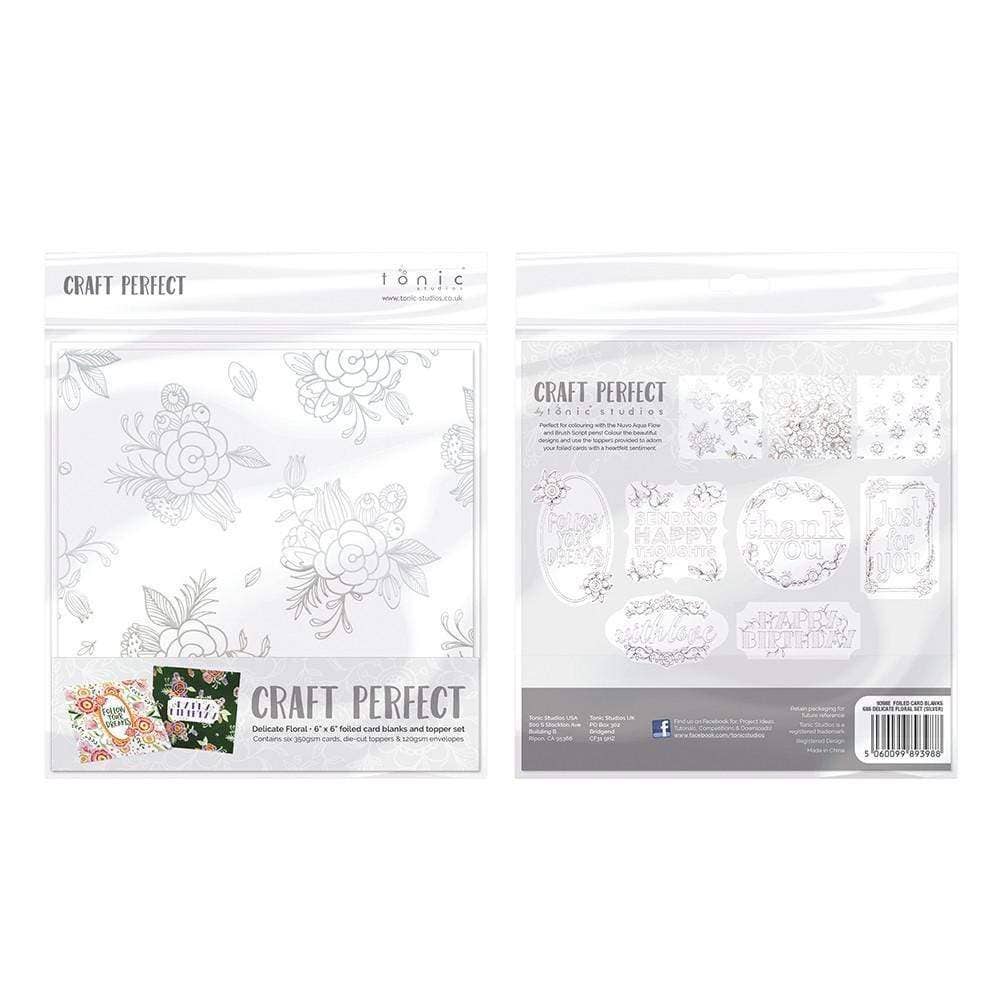 Tonic Studios - Wholesale Craft Supplies - Craft Perfect - Foiled Card Blanks - Delicate Floral Set - 9398E1