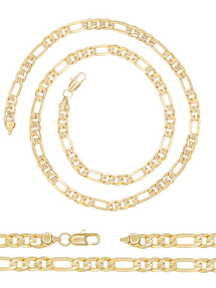 Figaro Chain 14K Gold Filled Necklace 24" Lobster Claw Clasp for wholesale by Sun Imperial