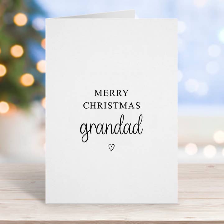 Glædelig jul Grandad Card for engroshandel hos Kalm Lettering