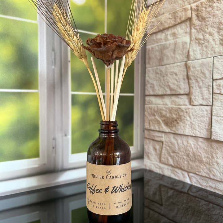 Coffee & Whiskey Reed Diffuser-4oz for wholesale by Miller Candle Co.