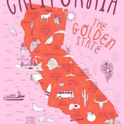 Pen+Pine - Wholesale Map - California Illustrated Map