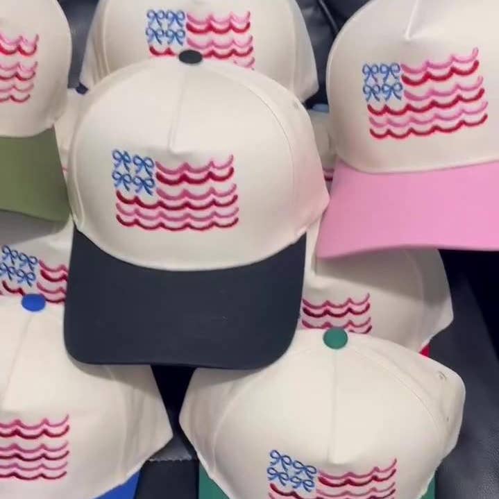 MKS America - Wholesale Baseball Cap - Women's - Bow wave trucker hat ribbon cap8