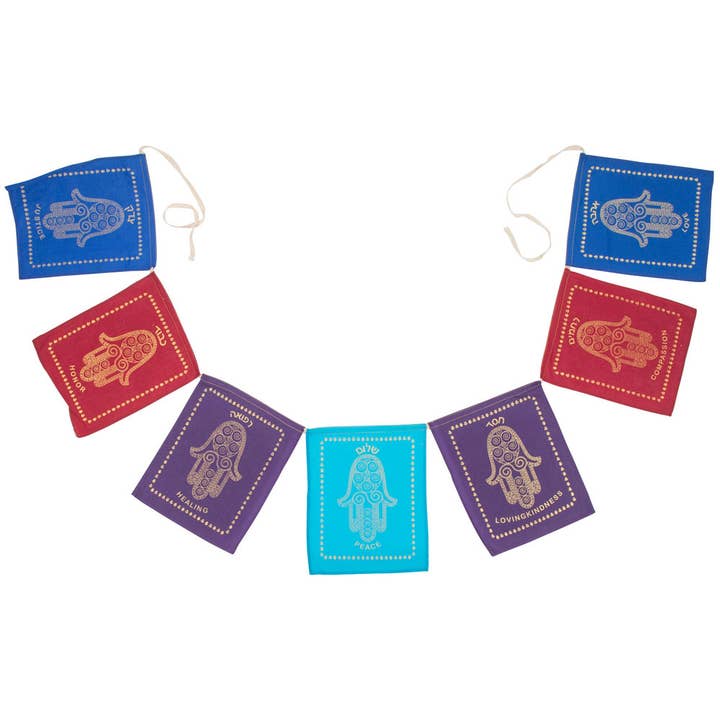 Ten Thousand Villages - Wholesale Bunting/Garland - Jewish Blessing Hamsa Garland