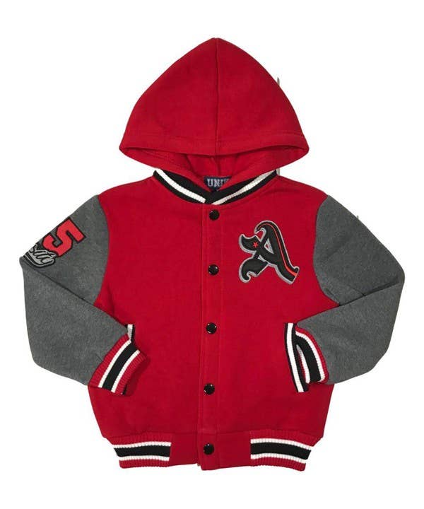 Unik - Wholesale Varsity/Baseball Jacket - Kids - Boys Varsity Jacket Casual Outerwear With Hoodie 2-412