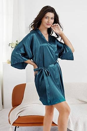 LA Merchandise - Wholesale Robe - Women's - La Merchandise LAB1800 Women's Satin Short Bridal Party Robe25