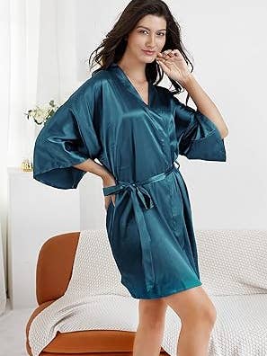 LA Merchandise - Wholesale Robe - Women's - La Merchandise LAB1800 Women's Satin Short Bridal Party Robe25