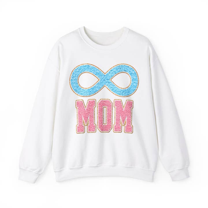 mom blue infinity Unisex Heavy Blend™ Crewneck Sweatshirt for wholesale by Apparel Crush