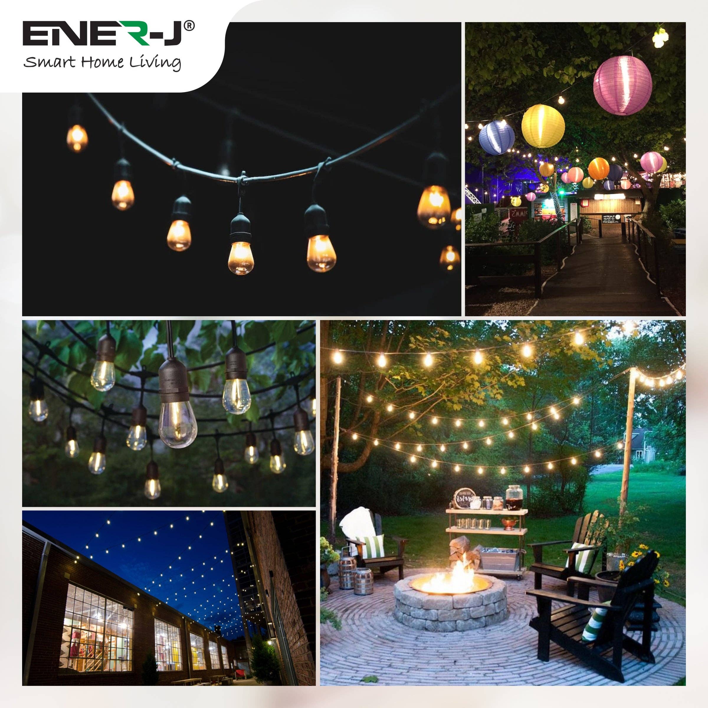 ENER-J - Vente Guirlandes lumineuses - Kit de guirlandes lumineuses à filament LED de 100 pieds12