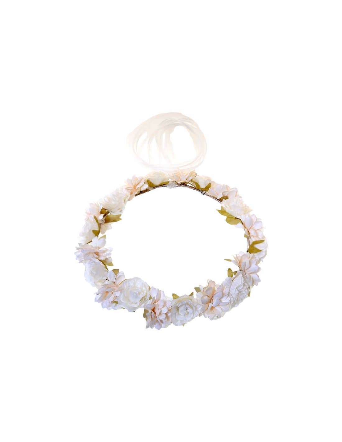 Flormoda – wholesale Partyhatt/-krona – Sandra Elfenbenblommakrona
